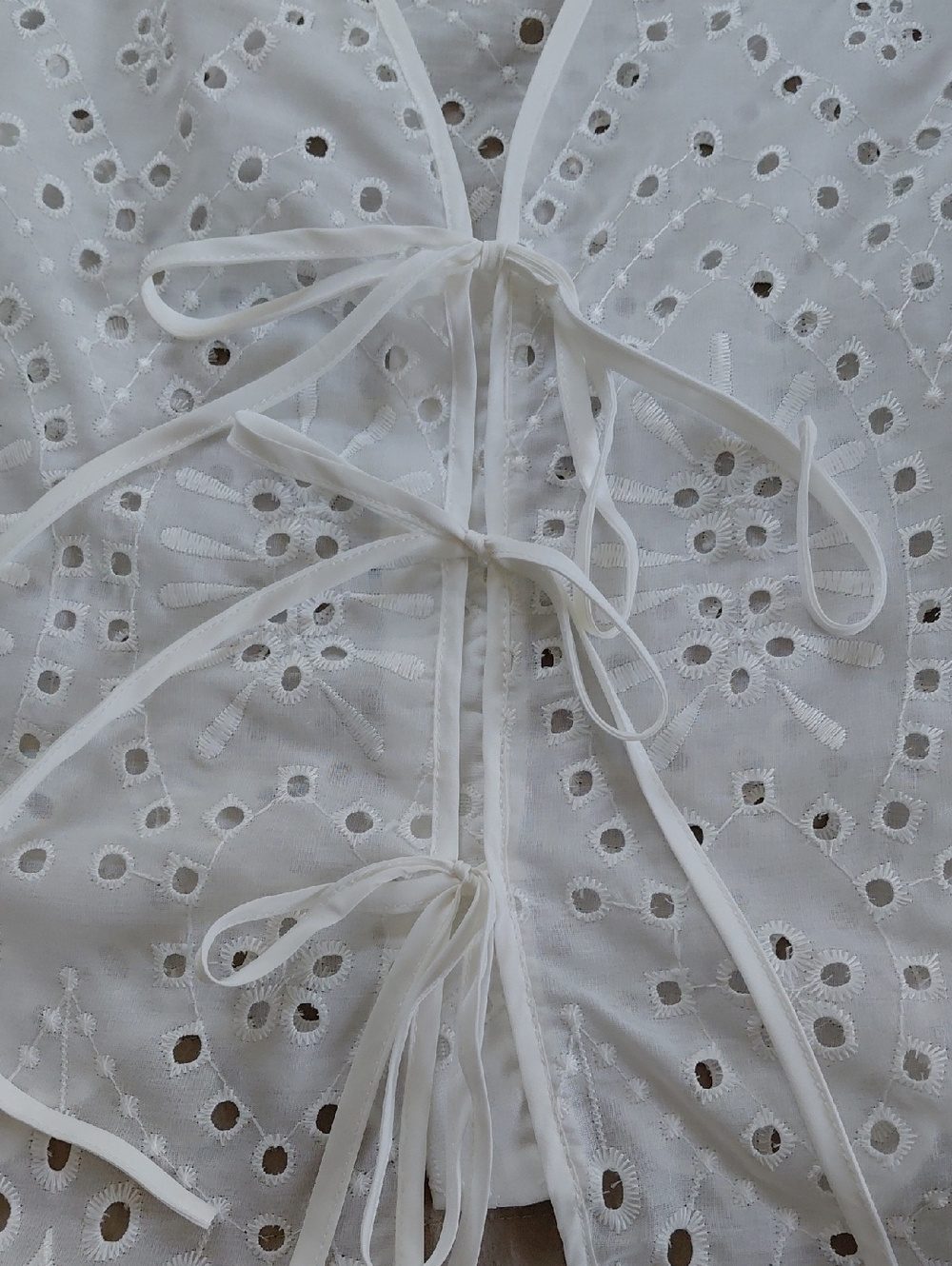 Shein White Eyelet Boho Blouse - Picture 2 of 8